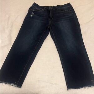 Time and Tru Women’s Dark Indigo Cropped Straight Jeans Sz 10 NWOT